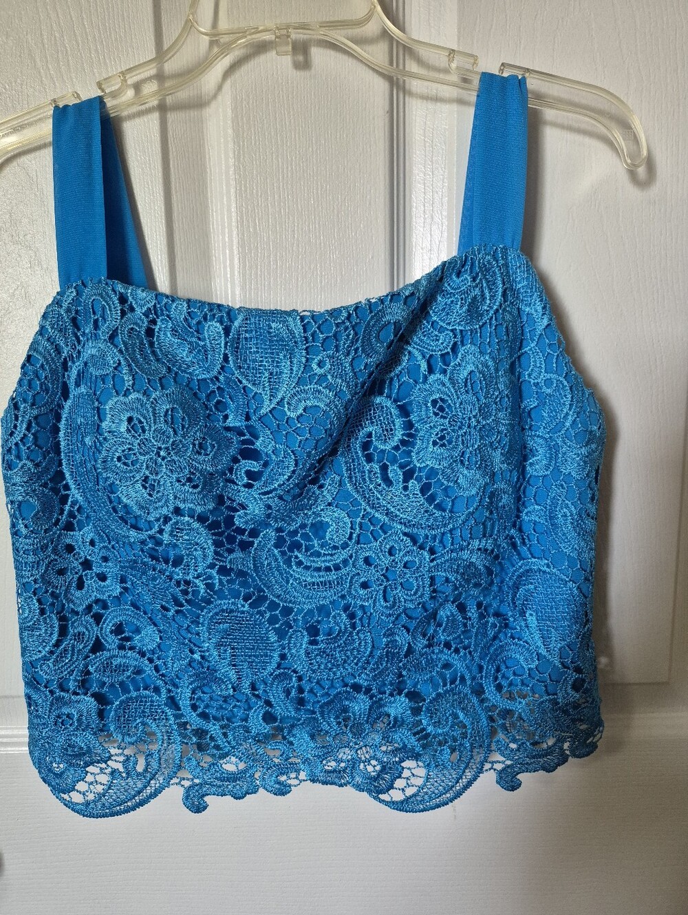 Women’s Turquoise Lace Crop Tank Top - Brand
